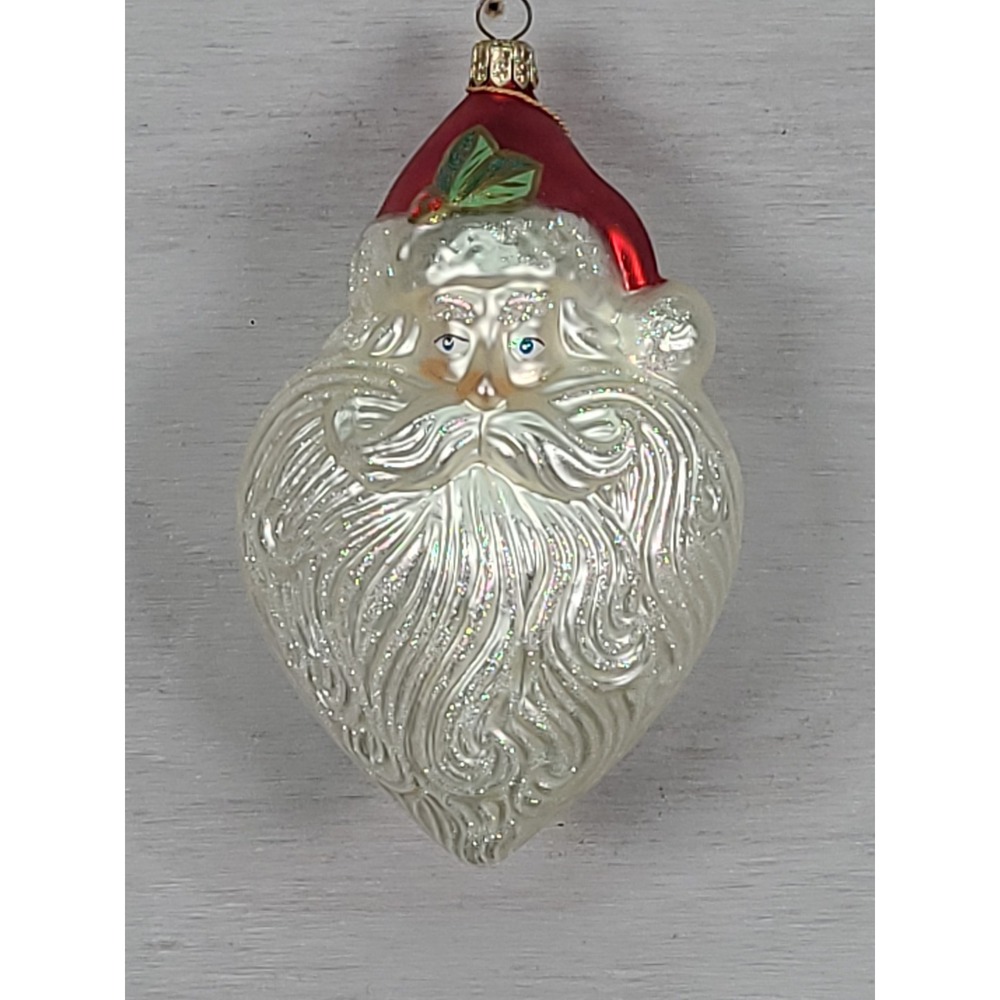 Kurt S Adler Polonaise Santa Heart Glass Ornament 1998 Komozja Signed Poland 6.5